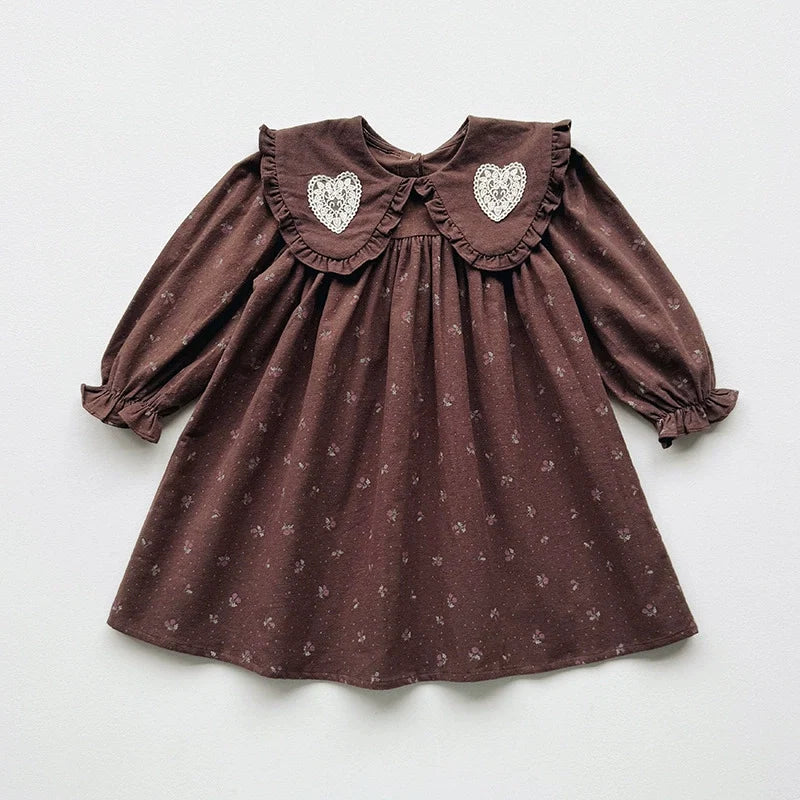Vestido Infantil Gola Corações