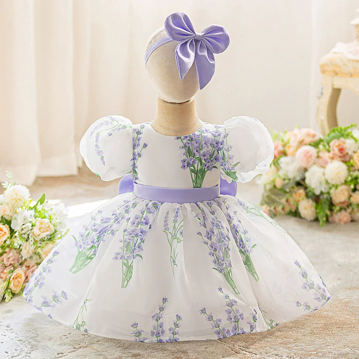 Vestido Infantil de Festa Bufante Flores