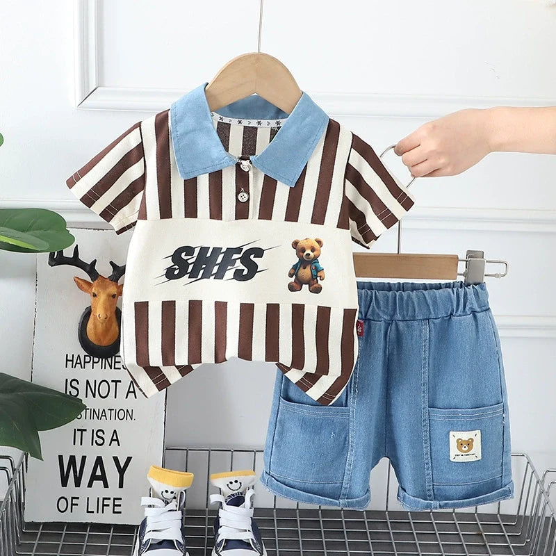 Conjunto Infantil Masculino Lístras Ursinho