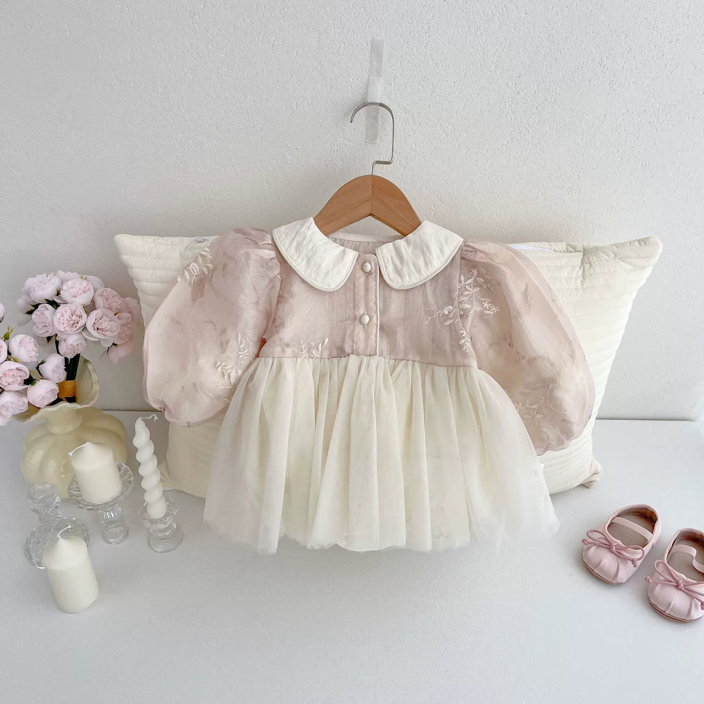 Body Infantil Floral Tule