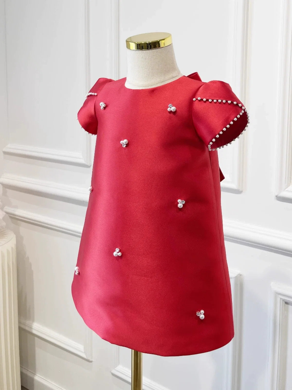 Vestido Infantil Corações e Pérolas