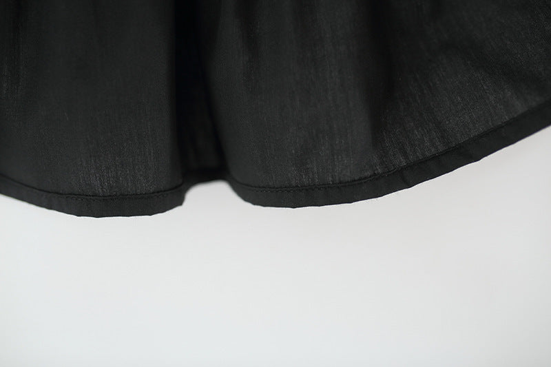 Vestido Infantil Preto Poá com Chapéu