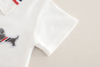 Conjunto Infantil Masculino Polo Cachorrinho