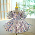 Vestido Infantil de Festa Luxo Lantejoulas