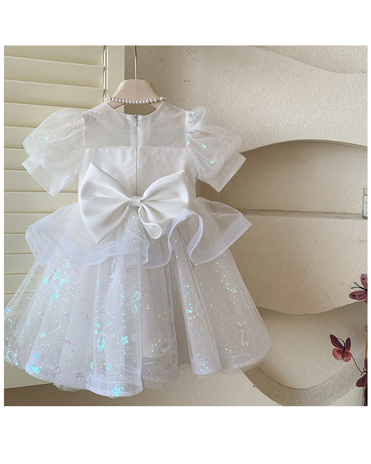Vestido de Festa Infantil Bordado Brilhantes