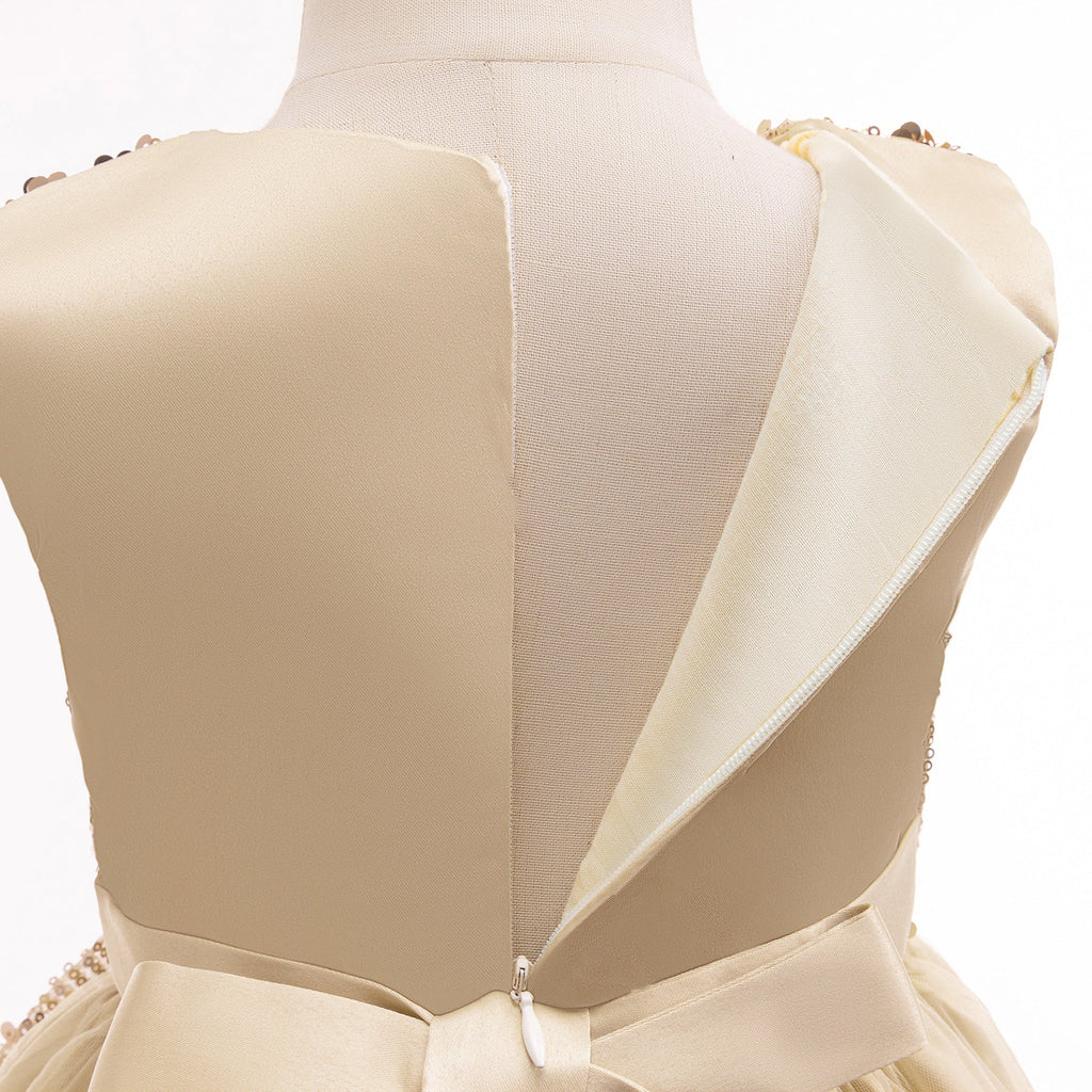 Vestido Infantil de Festa Lantejoulas Lacinho