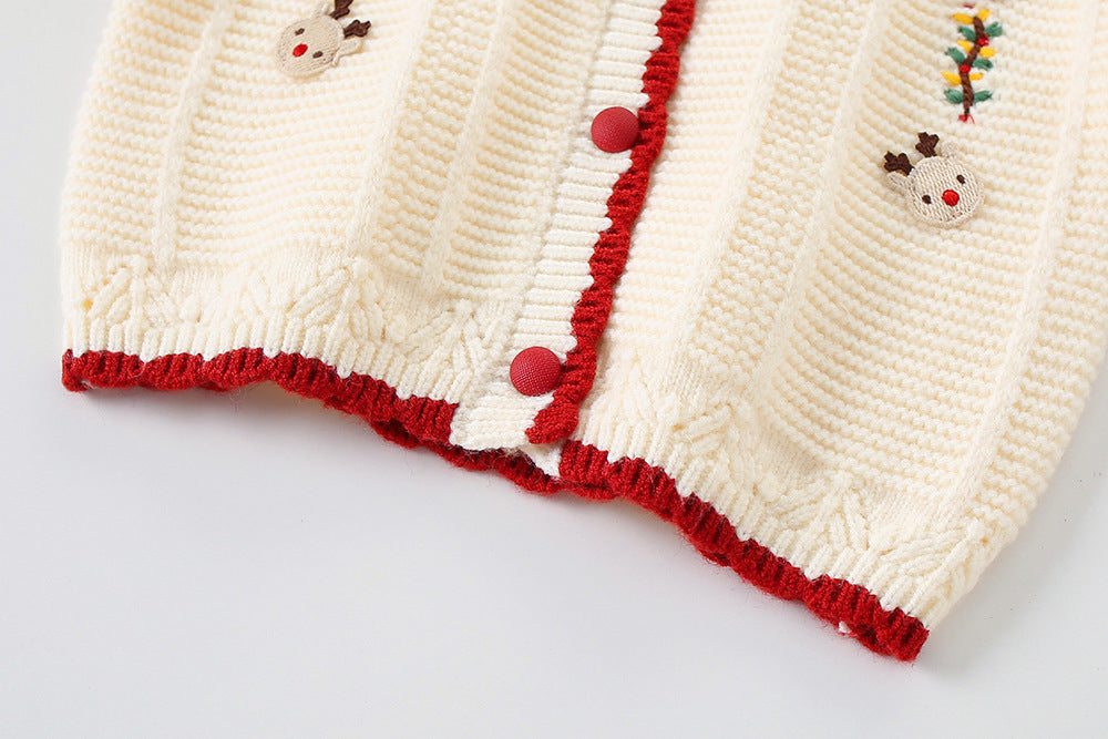 Cardigan Infantil Tricô Florzinhas