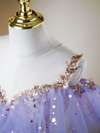 Vestido Infantil de Festa Brilhante Roxo