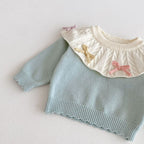 Conjunto Infantil Feminino de Tricô Lacinhos