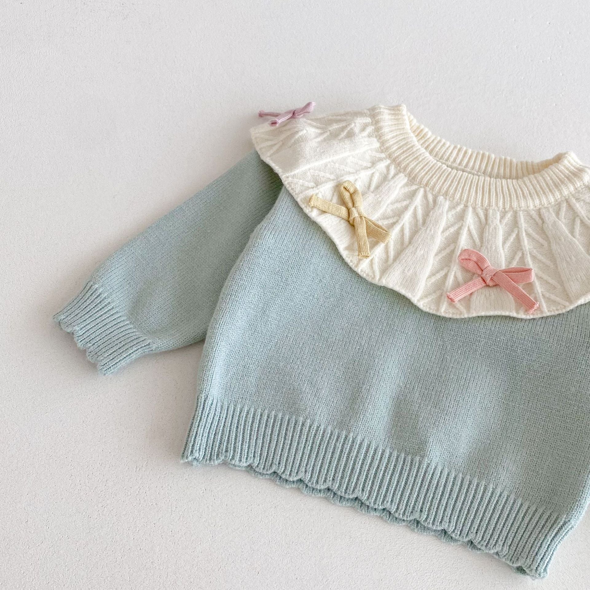 Conjunto Infantil Feminino de Tricô Lacinhos