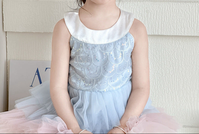 Vestido De Festa Infantil Camadas Coloridas