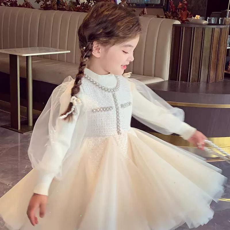 Conjunto Infantil Feminino Pérolas e Tule