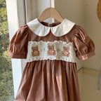 Vestido Infantil Marrom Ursinhos