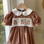 Vestido Infantil Marrom Ursinhos