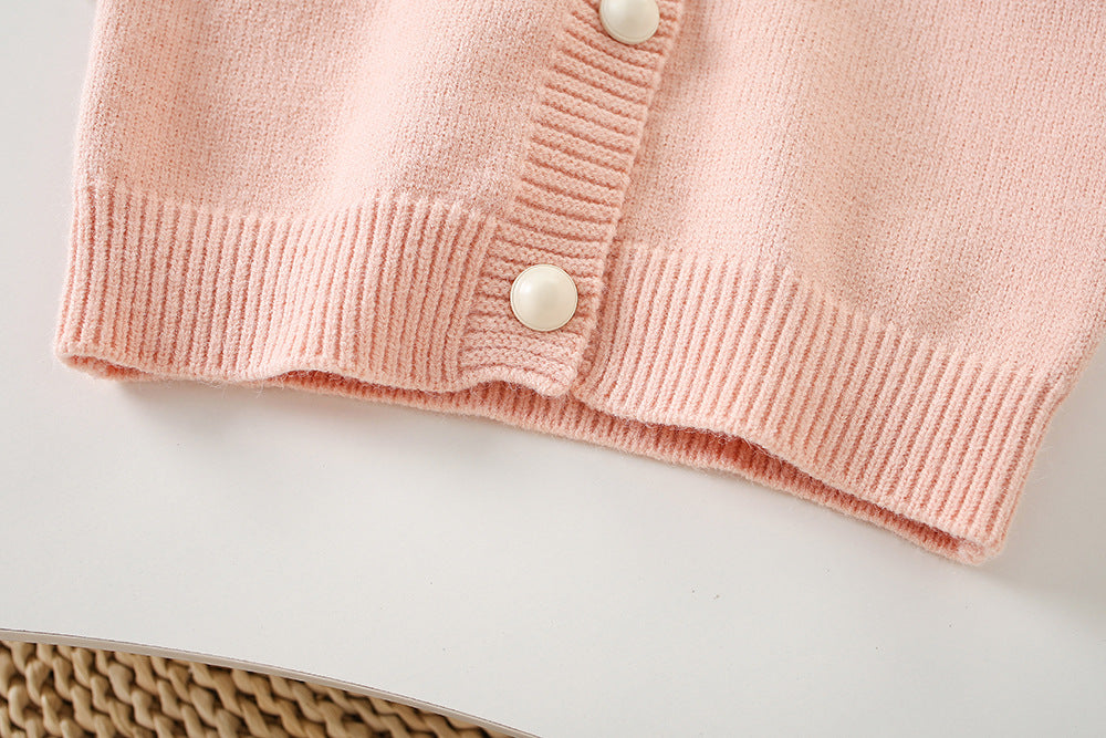 Conjunto Infantil Tricô Cerejinhas