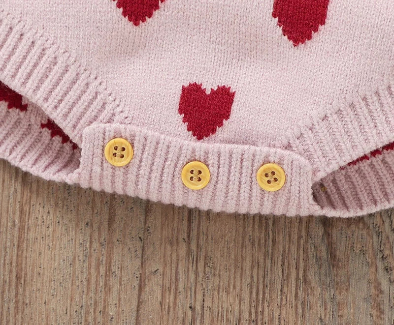 Body Infantil Tricô Corações