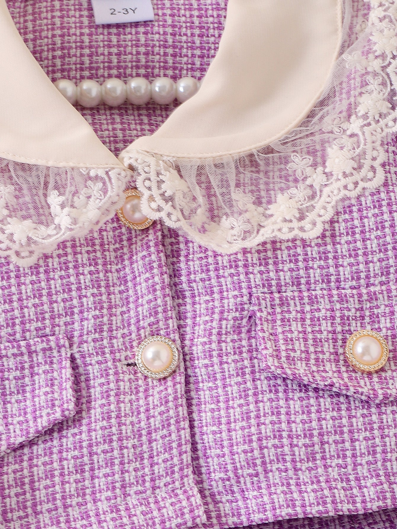 Conjunto Infantil Feminino Pérolas Lacinho