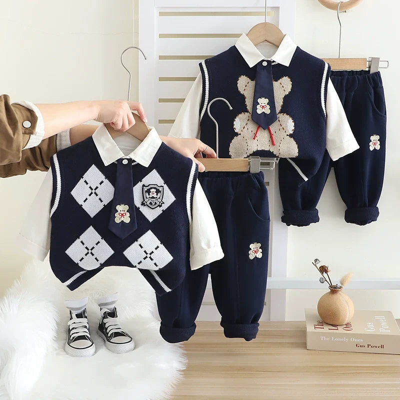 Conjunto Infantil Masculino Ursinho 3 Peças