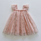 Vestido Infantil Tule Ramos de Flores