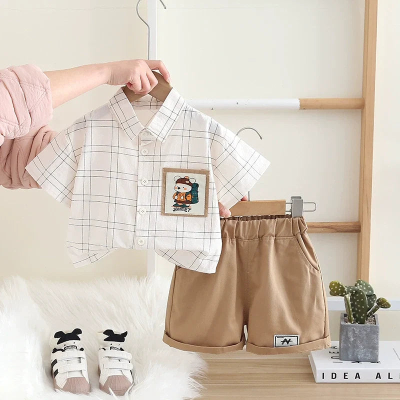Conjunto Infantil Masculino Bolso Ursinho