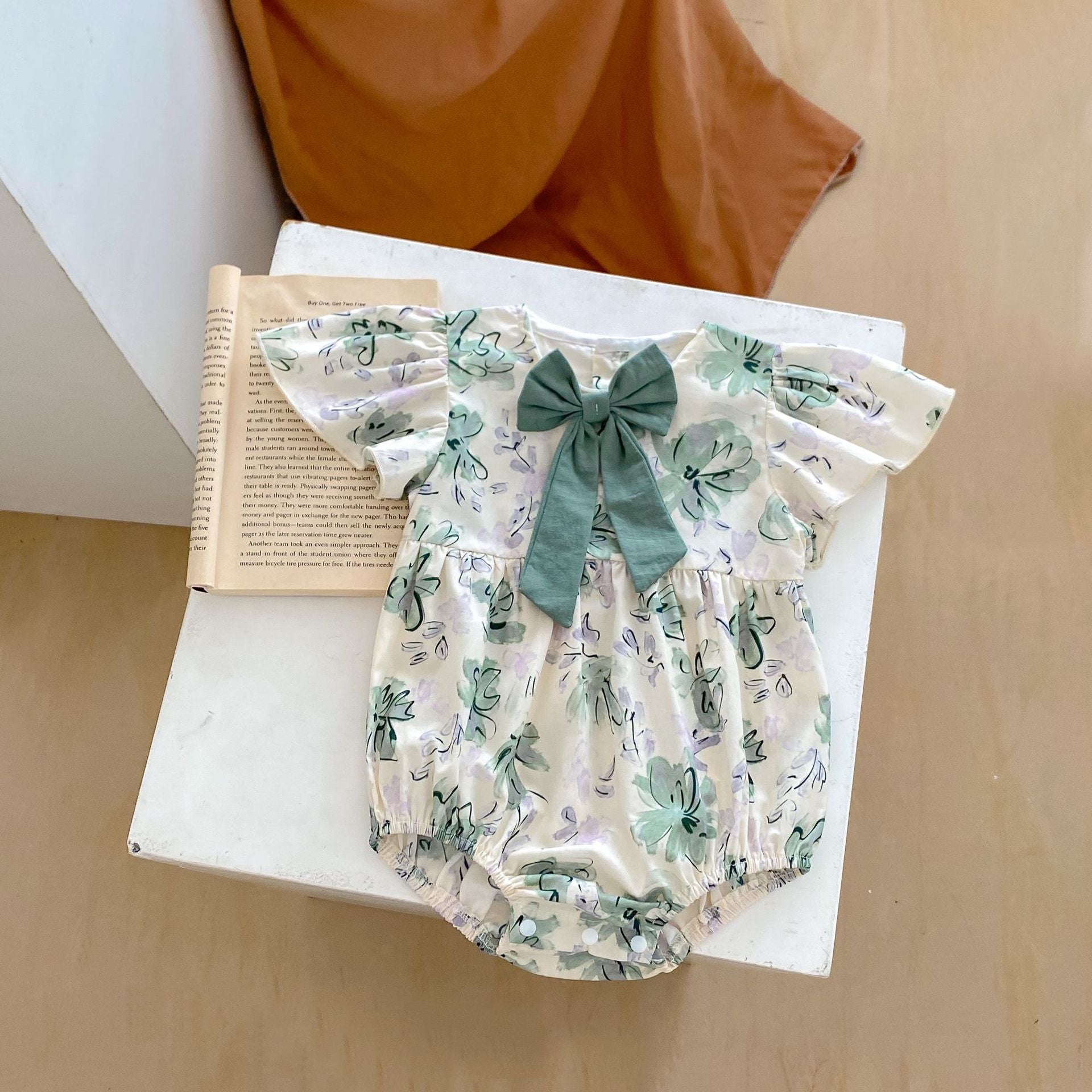 Body Infantil Feminino Floral Lacinho