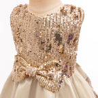Vestido Infantil de Festa Lantejoulas Lacinho