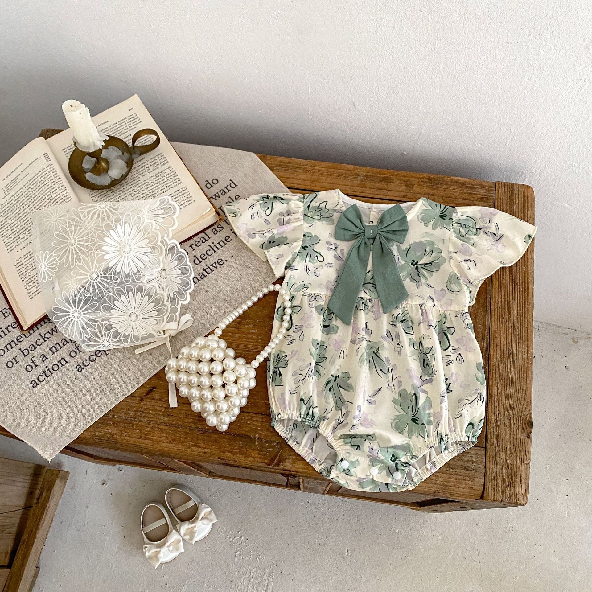 Body Infantil Feminino Floral Lacinho