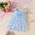 Vestido Infantil Tule Flores