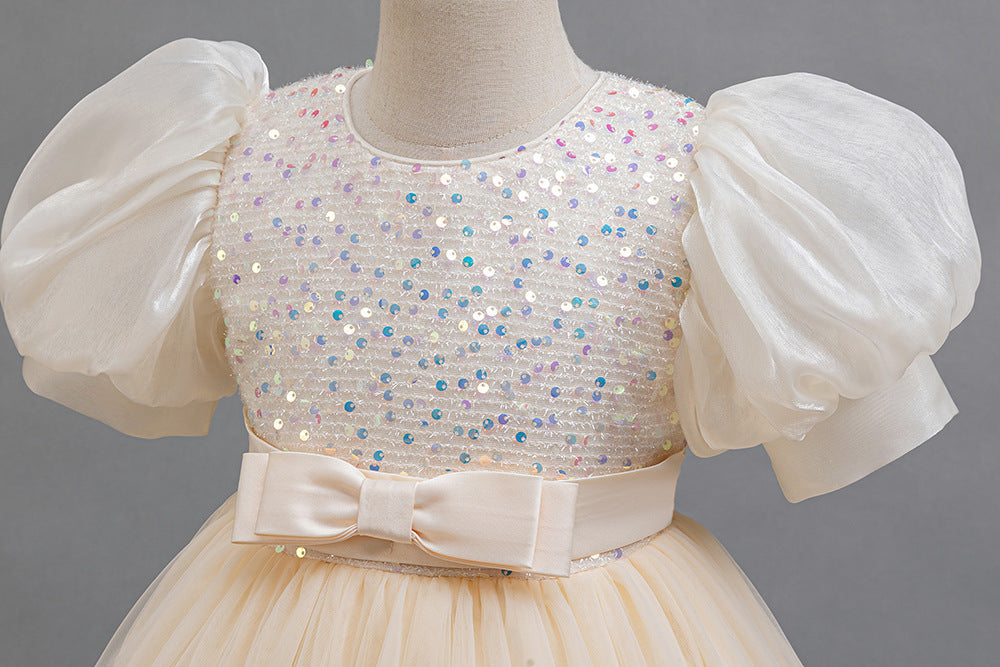Vestido Infantil Brilhante Bufante