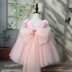 Vestido Infantil Rosa Flores e Tule