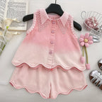 Conjunto Infantil Feminino Rendado Florzinhas
