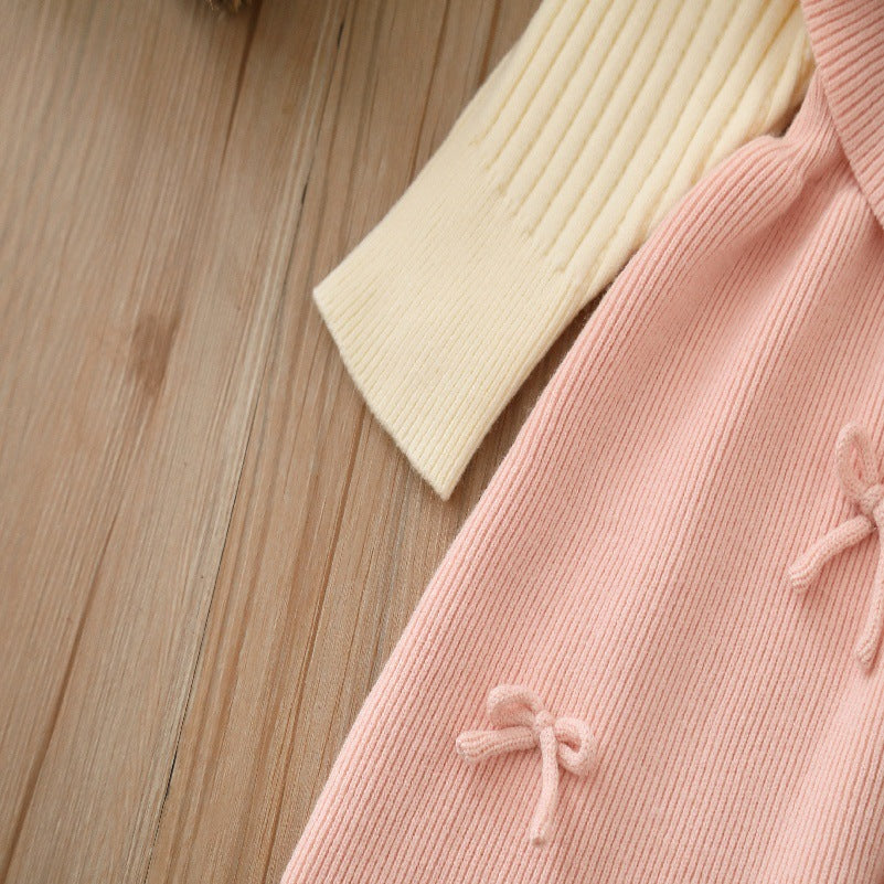 Vestido Infantil de Tricô com Lacinhos