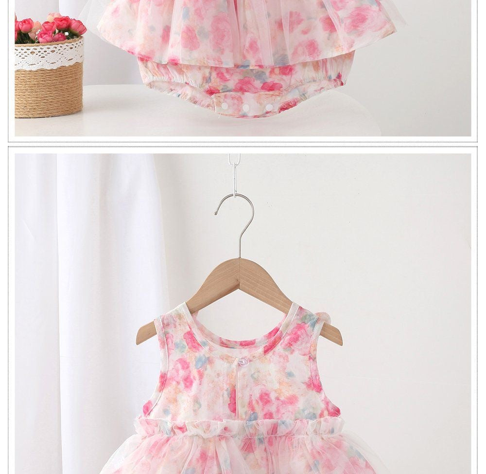 Body Infantil Feminino Rosa Flores