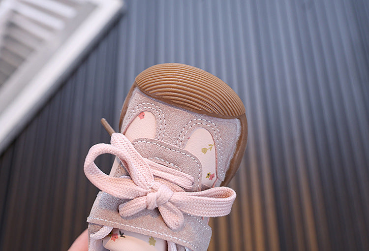 Tênis Infantil Feminino Florzinhas com Velcro
