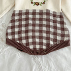 Body Infantil Feminino Xadrez Florzinhas