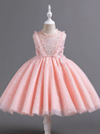 Vestido De Festa Infantil Brilhante Flores