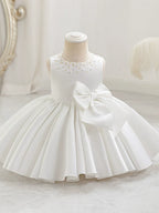 Vestido Infantil  De Festa Pérolas Lacinho