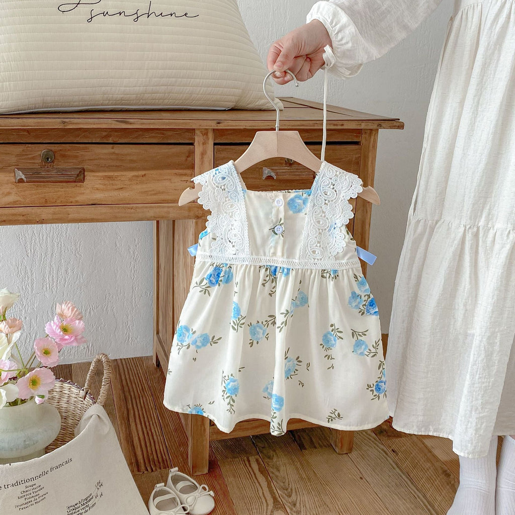Vestido Infantil Floral Lacinho