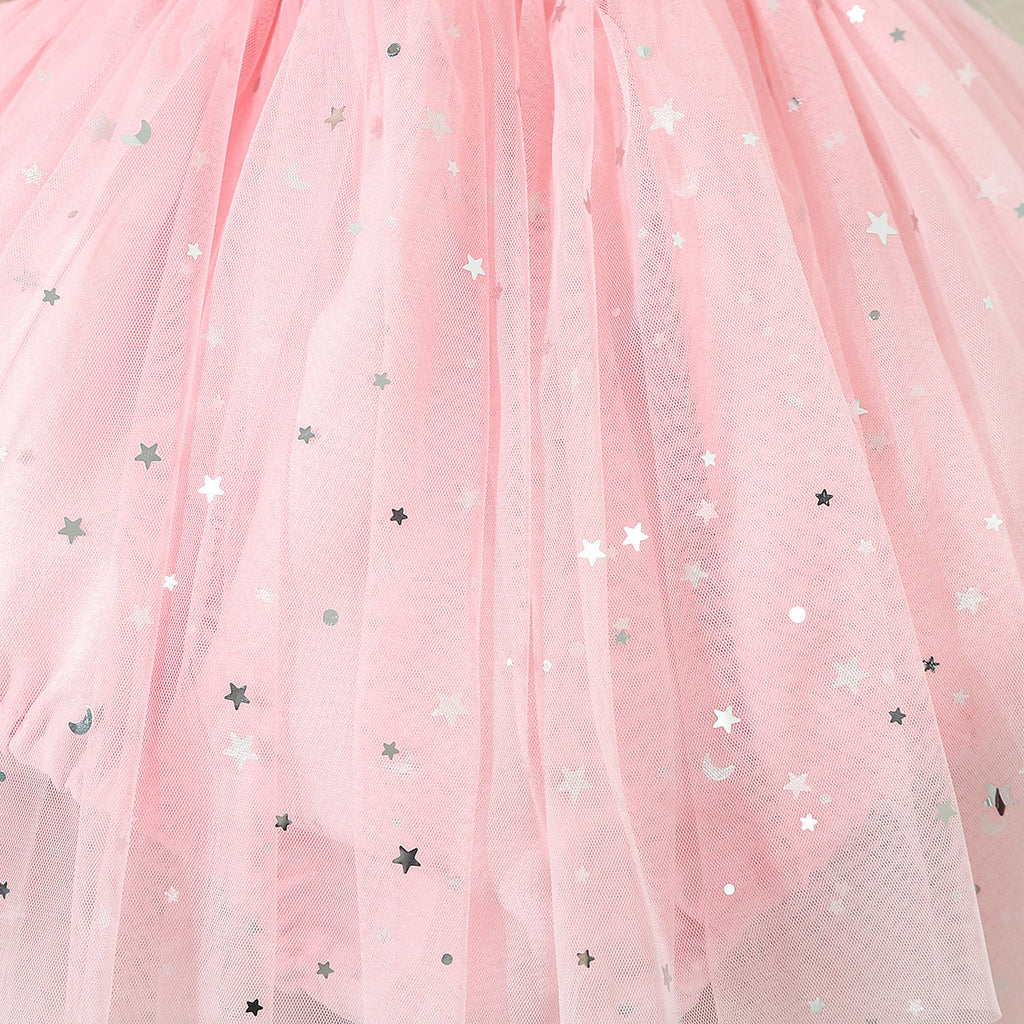 Vestido Infantil Tule  Estrelinhas
