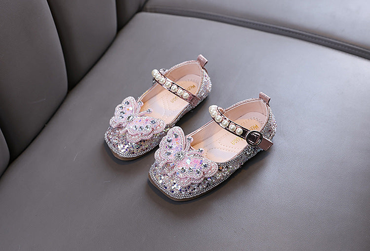 Sapato Infantil Feminino Strass Borboleta