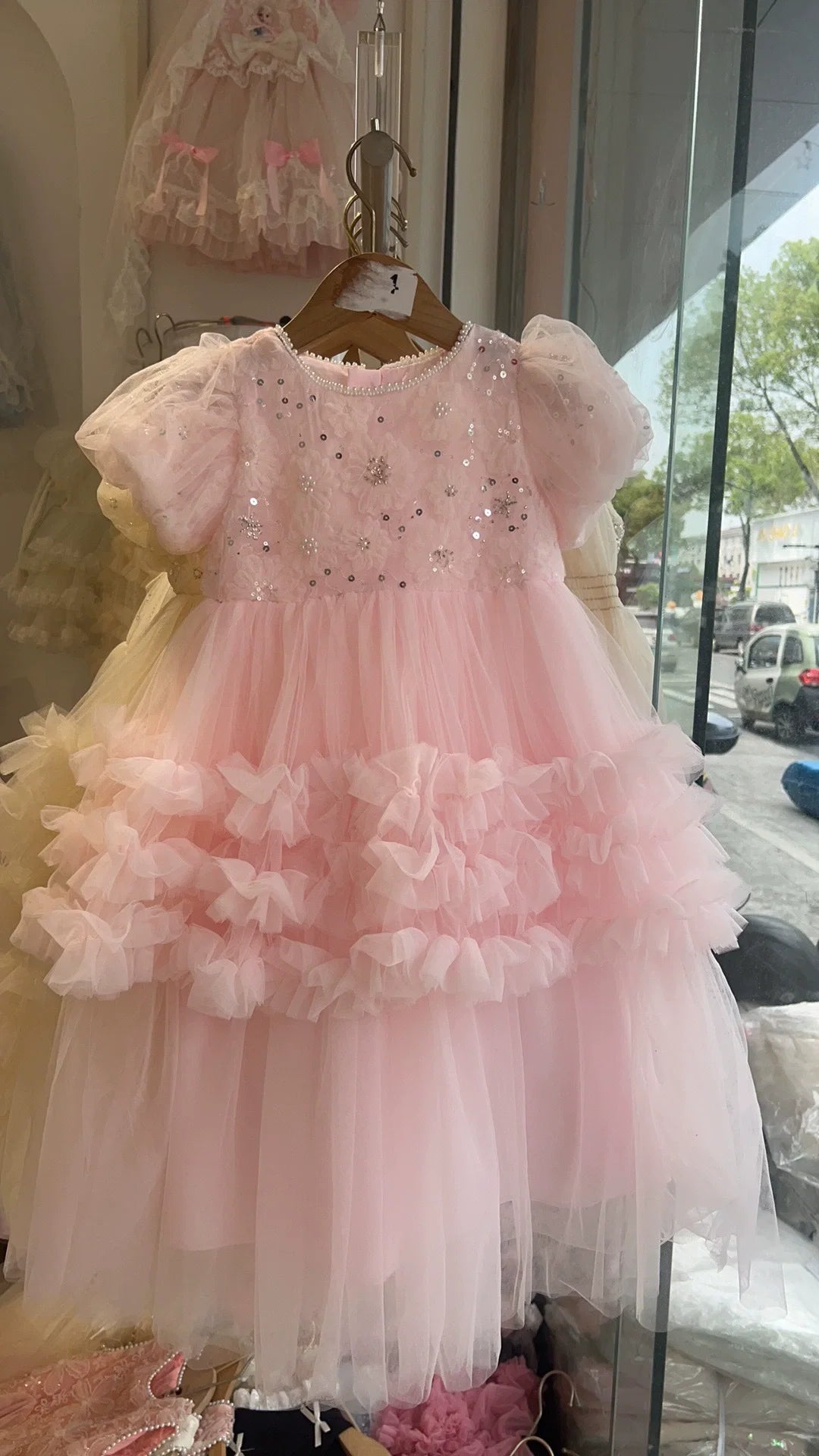 Vestido De Festa Infantil Lantejoulas Florzinhas