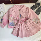 Conjunto Infantil Feminino Couro Floral