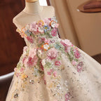 Vestido Infantil Longo Flores
