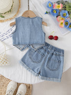 Conjunto Infantil Jeans Cerejinhas