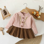 Conjunto Infantil Feminino Tricô Florzinhas