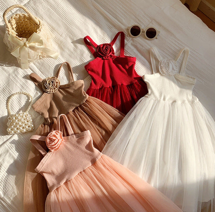 Vestido Infantil Flor com Tule