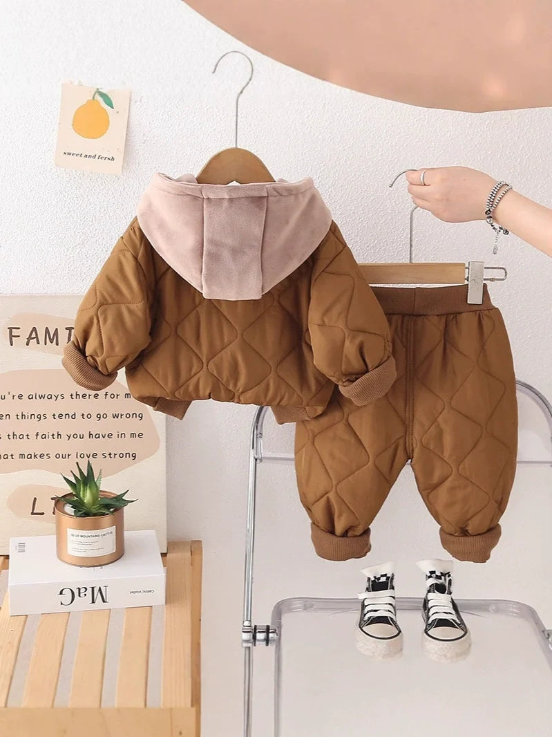 Conjunto Infantil  Inverno Bolsinhos com Capuz