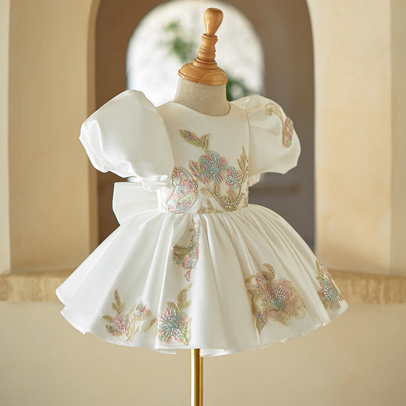 Vestido Infantil Flores Brilhantes