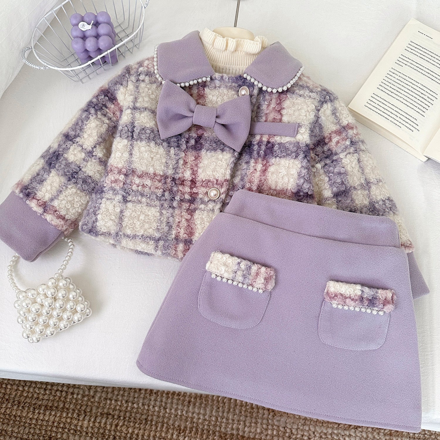 Conjunto Infantil Feminino Inverno Pérolas
