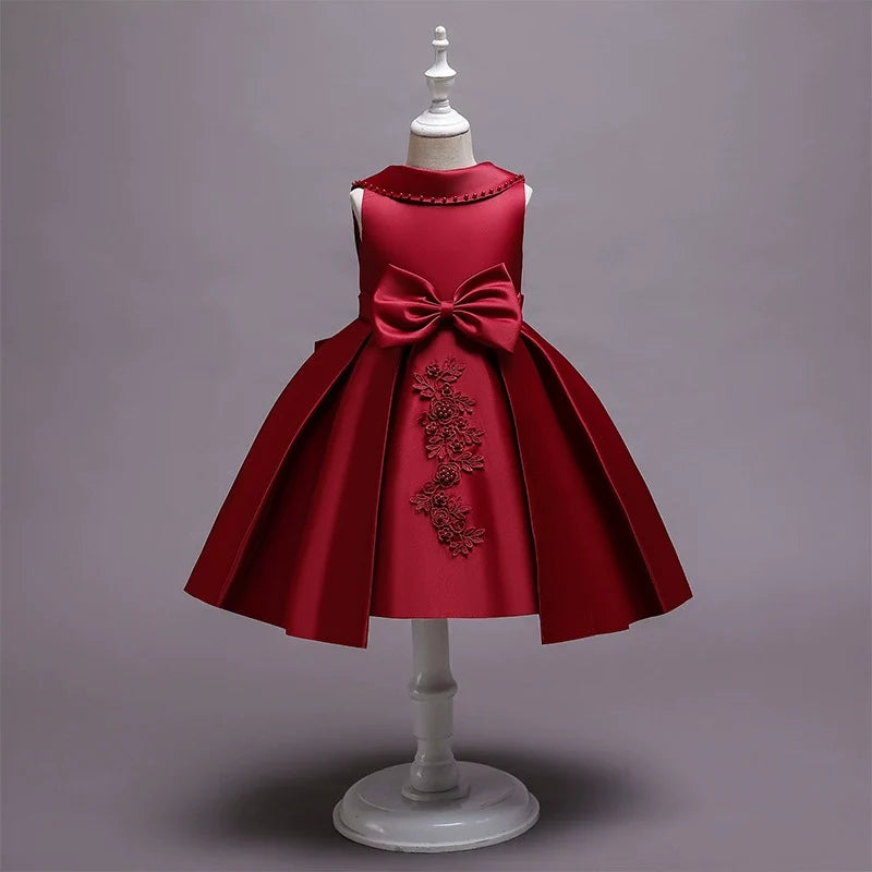 Vestido Infantil Lacinho e Aplíque Floral